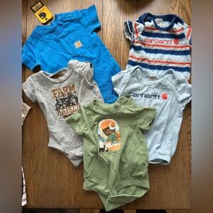 Carhartt Kids Short Sleeve onesies - Blue, Green, Gray, Striped